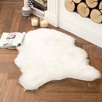 MIULEE Christmas Luxury Super Soft Fluffy Area Rug Faux Fur Sheepskin Rug Decorative Plush Shaggy Carpet for Bedside Sofa Floor Nursery 2 x 3 Feet, White