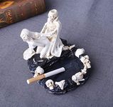 Skeleton Ashtray Resin Creative Skull Ashtray Spooky Skeleton Figurine Halloween Decorations Gothic Home Bedroom Living Room Ornament Decor