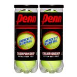 Penn Championship Tennis Balls - Extra Duty Felt Pressurized Tennis Balls - 2 Cans, 6 Balls