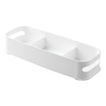 InterDesign UNA Bathroom Vanity Organizer Bin for Heath and Beauty Products/Supplies, Lotion, Perfume-White