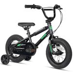 AVASTA 12 Inch Kids Bike for 1 2 3 4 Years Old Boys Girls Beiginner Toddlers Riders BMX Style Bicycle with Bell and Stabilisers, Black