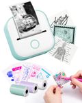 Memoking Print Pods Mini Printer - T02 Thermal Sticker Printer for Kids, Portable Label Maker Inkless Sticker Maker Machine, Pocket Phone Instant Print for Study Graphics, Anatomical Diagrams, Photos