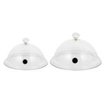 DOITOOL 2Pcs Smoking Cloche Dome Cover Glass Food Cover for Smoke Infuser Smoker Smoking Infusion Plates Bowls and Glasses