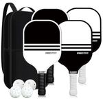 OLANNY Pickleball Paddles Rackets Fiber Face & Graphite Pickleball Paddles Set Lightweight Pickleball Set 2 Paddles with 4 Balls and a Bag for Kids & Beginners