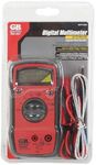 Gardner Bender GDT-3200 Digital Multimeter, 7 Funct., 7 Range, Tests AC/DC Volt, Resist, Diode, Continuity, Temp and Battery, Auto Ranging, Red With Black Rubber Boot