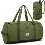 Lyweem Sports Gym Bag Men - Large 60L Travel Duffle Bag with Shoe Compartment Women, Weekender Backpack, Overnight Duffel Bag, Green