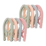 8pcs Folding Clothes Hangers, 4 Colors Travel Hangers Foldable Portable Plastic Clothes Coats Hangers Home Hotel Camping Holiday Travel Accessories Cruise Essentials (Green/Blue/Pink/Beige)