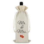 Ximalun Wedding Gifts for Couple Mr and Mrs Gifts Wine Bag Wedding Gifts for Bride and Groom Newlywed Gift Engagement Gift Christmas Anniversary Wine Bottle Bag Gift for Husband Wife