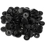 WedDecor No-Sew KAM Snaps T5 (Size -20) Plastic Buttons Closure Snaps Fasteners for Clothing Kid Wear Bibs Diapers Woollen Fabrics, Black, 12mm, 100pcs