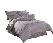 Cozy Beddings Royal Calico 7pc Comforter Set Damask Stripe 100% Cotton 350 Thread Count Bed Cover