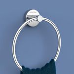 Plantex Stainless Steel Round Napkin Hanger for Bathroom/Towel Holder for Wash Basin/Napkin Holder/Bathroom Accessories - (Chrome) Pack of 1