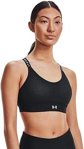 Under Armour Infinity Mid Sport Bra, Women Black, Black/Black/White (001), Medium