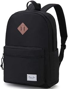 School Backpack, Chase Chic Casual Backpack Unisex Classic Lightweight Rucksack Travel Backpack Fits 15.6 Inch Laptop, Black, Medium