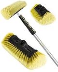 DOCAZOO DocaPole 7-30 Foot Soft Bristle Car Wash Brush & Extension Pole Kit |11” Scrub Brush with 30ft Handle | Long-Reach Cleaning Brush and Deck Brush for Car, Truck, Boat, RV, House Siding, Floor