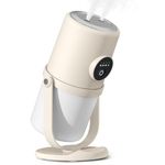 New Humidifier for Bedroom, 280ml Cool Mist Humidifier with Two-port Spray, 90° Rotating Single Room Humidifiers with Night Light, Quiet Operation, Auto-Off, Timer for Baby Room Bedroom Office