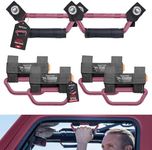 GPCA Universal Grab Handle for Jeep Wrangler(1997-2023), UTVs, ATV, Boats and More, Foldable Roll Bar Grab Handle & Headrest Hand Grip Combo Pack (4+2pack, Burgundy)