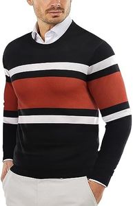 COOFANDY Men's Crew Neck Sweater Slim Fit Lightweight Sweatshirts Knitted Pullover for Casual Or Dressy Wear