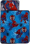 Marvel Spiderman Wall Crawler Red, White, and Blue Spider Webs Preschool Toddler Nap Mat