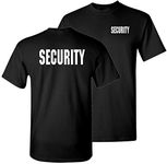 Security Silkscreen Front & Back Black T-shirt (Large)