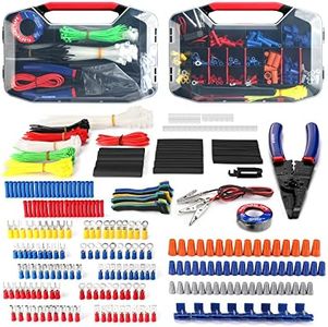 WORKPRO 582-piece Crimp Terminals, Wire Connectors, Heat Shrink Tube, Electrical Repair Kit with Wire Cutter Stripper