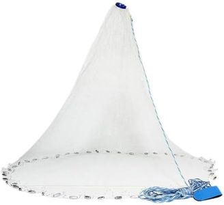 KirbyBear Saltwater Fishing Cast Net – Hand-Throwing Bait Trap Net, Casting Net for Freshwater & Saltwater, Includes Storage Bucket & Repair Kit