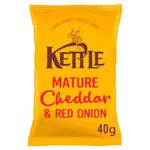 My Africa Store KETTLE Chips Mature Cheddar & Red Onion 40g-Food,1 count (Pack of 1)