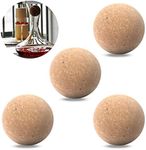 Tanstic 4Pcs 55mm Wine Cork Ball Wooden Cork Ball Stopper for Wine Bottle Decanter Carafe Replacement (55mm/2.1 inch)