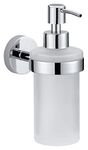 tesa® Smooz soap Dispenser, high Gloss Chromed Metal, self-Adhesive, Adhesive mounting Technology, 170mm x 70mm x 126mm