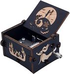 Kcikn Wooden Engraved The Nightmare Before Christmas Hand-cranked Musical Box, Playing Melody This is Halloween Music Box for Halloween Christmas Thanksgiving Boys and Girls Gift Ideal