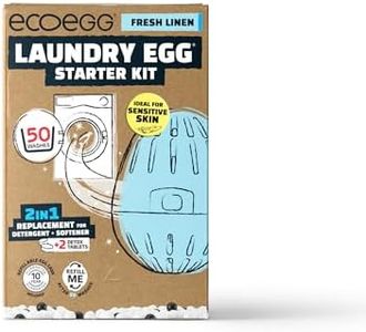 Ecoegg Starter Kit Detergent and Fabric Softener Replacement Non bio and no enzymes, chlorine bleaches, phosphates, parabens, SLS/SLES or palm oil Vegan Sensitive Skin Fresh Linen 50 Washes