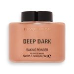 Revolution Beauty London, Loose Baking Powder, Prolongs Makeup Wear, Setting Deep Dark, For Dark Skin tones, 32g