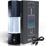 Echo Go+ Hydrogen Water Bottle - Water Ionizer Up to 4500PPB - SPE & PEM Hydrogen Water Generator - Gary Brecka Recommended - Alternative to Hydrogen Water Pitcher - Black Hydrogenated Water Bottle