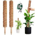 YAUNGEL Moss Pole, 2 Pcs 41CM/16 Inches Coir Totem Pole Moss Stick with 20M Twist Ties, Plant Support Totem Pole Plant Climbing Coco Coir Poles to Support Indoor Plants to Grow Upwards