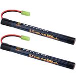 Melasta 2Pack 2/3A 8.4v 1600mAh Stick NIMH Airsoft Guns Battery Pack with Mini Tamiya Connector