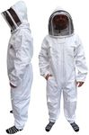 AGS Beekeepers Cotton Fencing Hood Veil Beekeeping Suit Professional Bee Suit Protective Suit (XL)