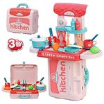 Hasper Tex Kids Pack Of Kitchen Playset || Kitchen Play Set Toy || Toy Kitchen Play Set For Girls & Boys (Pink -2 In 1)