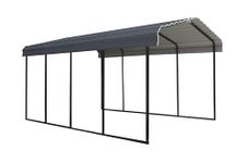 Arrow Shed 12' x 20' x 9' Galvanized Steel Multi-Purpose Shade and Shelter Carport, Charcoal Finish
