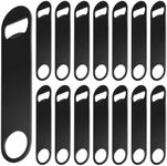 WEGAZ 15 Pack 7inch Black Stainless Steel Flat Bottle Opener, Beer Bottle Opener, Bar Bottle Opener, Bottle Opener Bartender