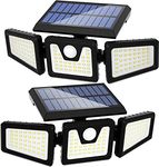 FLOWood Solar Lights Outdoor, 118 LED Solar Security Lights with Motion Sensor PIR IP65 Waterproof 360° Adjustable Solar Flood Lights for Garage Garden Front Door Wall Driveway, 2 Pack