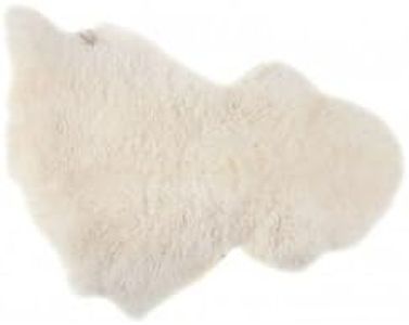 The Wool Company Economy Pet Sheepskin Rug - Soft Thick and Dense - Natural Undyed Creamy White Colour Perfect for Your Cat Or Dog - Made in The UK