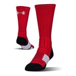 Under Armour Mens Under Armour Unrivaled Crew Single Pair, Red/White, Medium