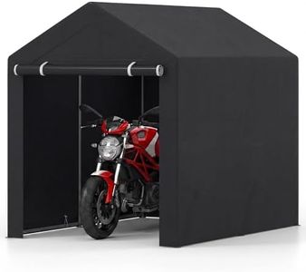 Goplus 7.2 x 5.2 FT Heavy-Duty Portable Storage Shed, Waterproof Outdoor Carport Garage Tent w/Roll-up Zipper Door, Sun-Protective Canopy, Galvanized Metal Shelter for Bike (86" x 63" x 69")