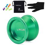 MAGICYOYO V6 Responsive Yoyo Professional for Kids, Teens Practice Yoyos, Adults Yo-yo, Yo-yos for Kid Beginners, Magic Yoyo V6 Locus Metal Yoyo Ball with Glove+ Pouch+ 5 Yo Yos Strings, Green