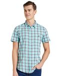 Amazon Brand - House & Shields Men's Checkered Regular Casual Shirt (SS20-HS-RR-HS-C_Green&Yellow S)