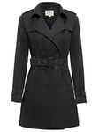 SS7 Womens Trench Coat Ladies Mac Jacket Black