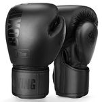 Boxing Gloves for Men and Women Suitable for Boxing Kickboxing Mixed Martial Arts Maui Thai MMA Heavy Bag Fighting Training (Black, 16oz)