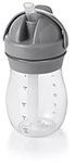 OXO Tot - Transitions Straw Cup - Spill-Proof No Mess - Transition from Bottle, Breast Feeding Sippy Cup - 9 oz - Gray