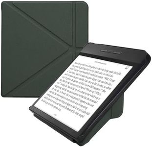 kwmobile Custodia Pieghevole Origami Compatibile con Kobo Libra H2O Cover - Cover Magnetica Pelle PU eReader con Stand - Verde Scuro