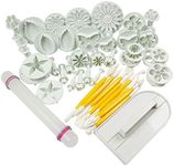 VONUOBEY 14 Sets (46pcs) Flower Fondant Tools Cake Sugarcraft Decorating Kit Cookie Mould Fonant Icing Plunger Cutters Cake Tools