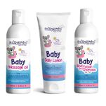 Comfy Cheeks | Organic Baby Care Combo of Baby Daily Lotion | Baby Massage Oil | Tear Free Baby Body Wash And Shampoo | Perfect For Baby| Age 0 to 10 yrs | Combo of 3 Products